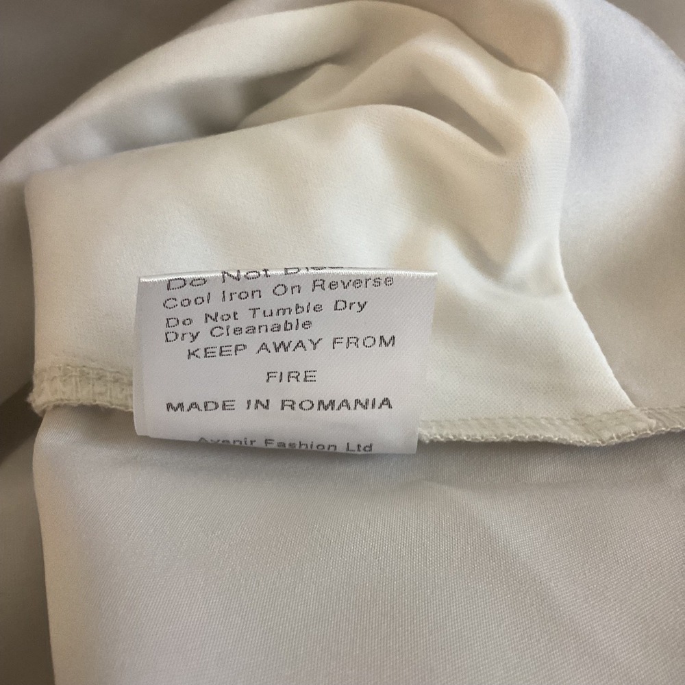 True Violet Bardot Ivory Satin Strapless Mini Dress w Train Bridal Size 10 NWT - Picture 13 of 13